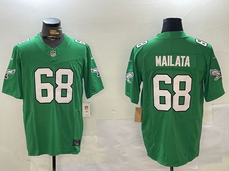 Men Philadelphia Eagles #68 Mailata Green Throwback 2024 Nike Vapor Limited NFL Jersey style 1->philadelphia eagles->NFL Jersey